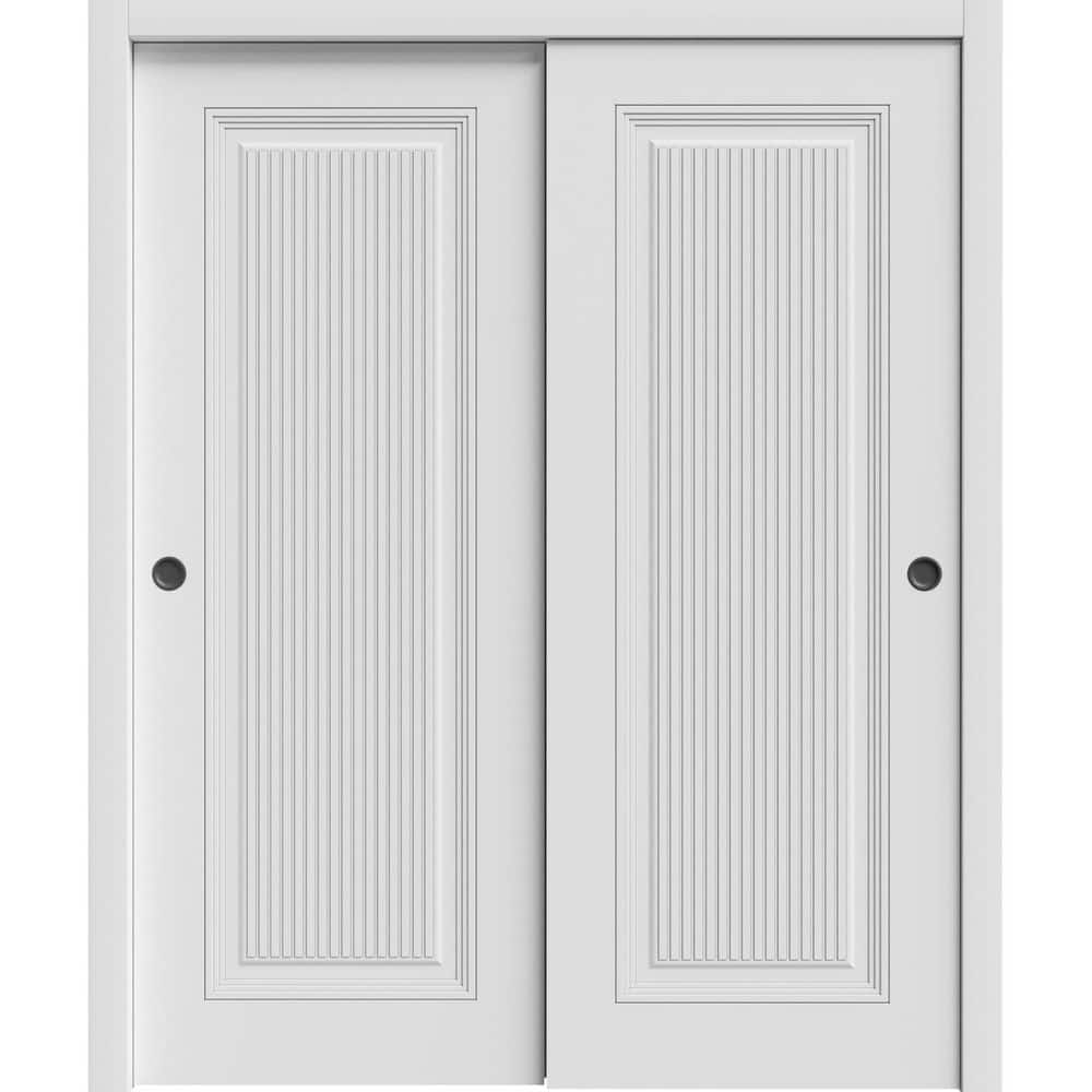 Assembly Required 7888 48 in. x 84 in. Reversible White Enamel Color Solid Core Wood Sliding Door Kit w/Separate Jamb price history on PriceWatchPro