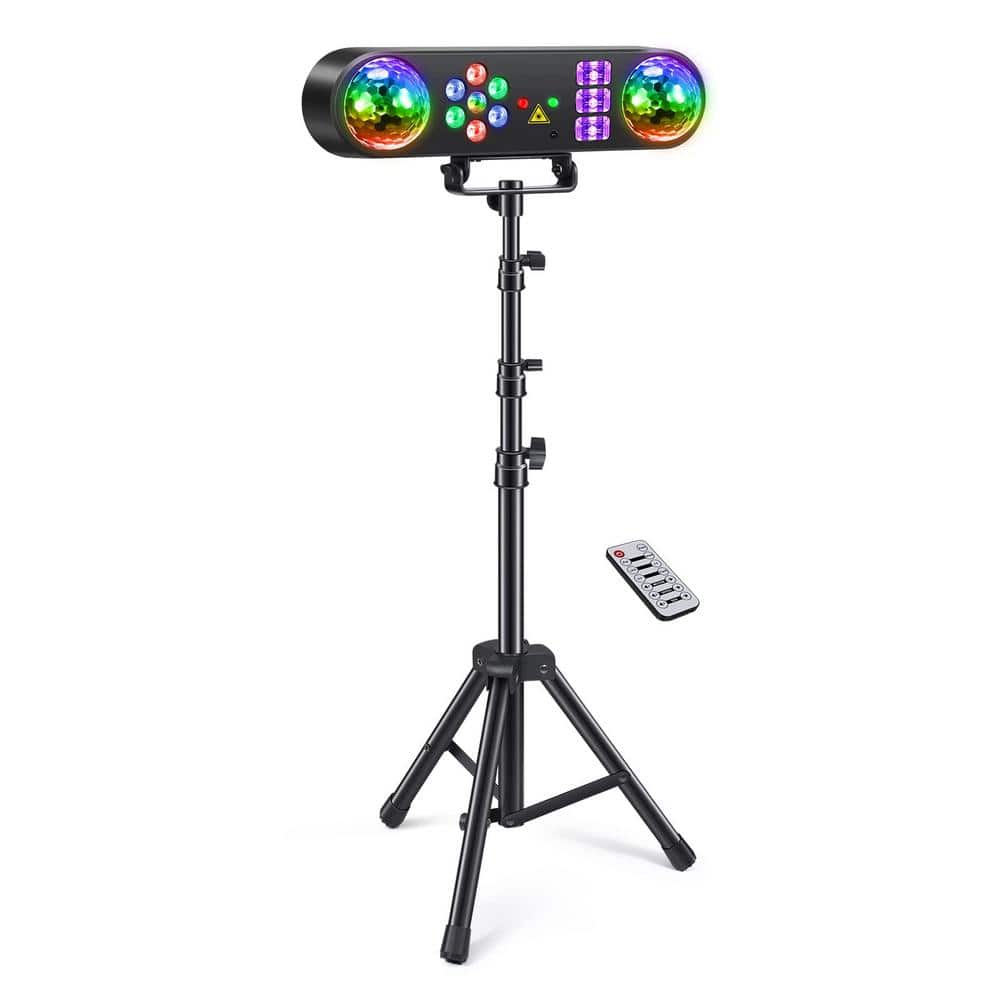 5 in 1 Party Bar Lights with Stand Sound Activated, Rotating Ball