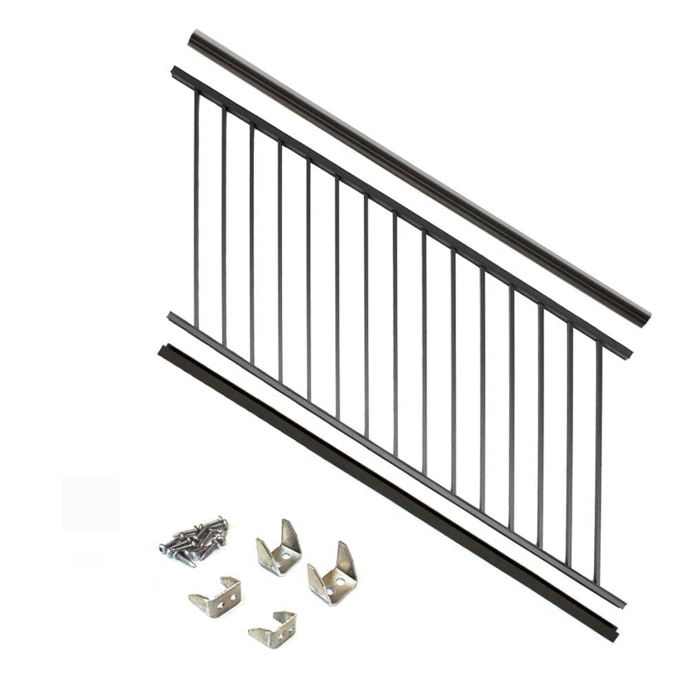 Aria Railing 36 in. x 91.31 in. Black Powder Coated Aluminum ...