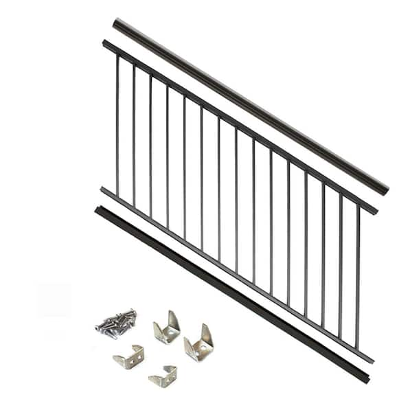 Aria Railing 36 in. x 91.31 in. Black Powder Coated Aluminum Preassembled Deck Stair Railing Kit