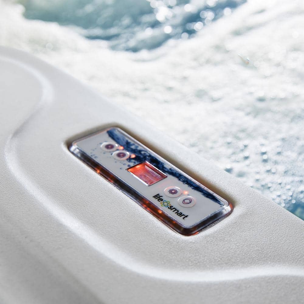 Lifesmart 7-Person Square Spa with Waterfall and LED Lights
