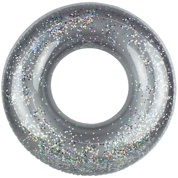 Poolmaster 36 in. Silver Glitter Inflatable Tube Pool Float