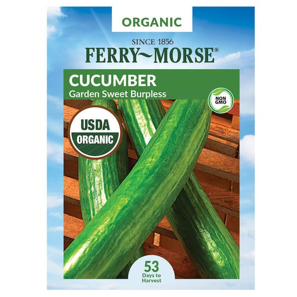 Ferry-Morse Organic Cucumber Garden Sweet Burpless Hybrid Fruit Seed