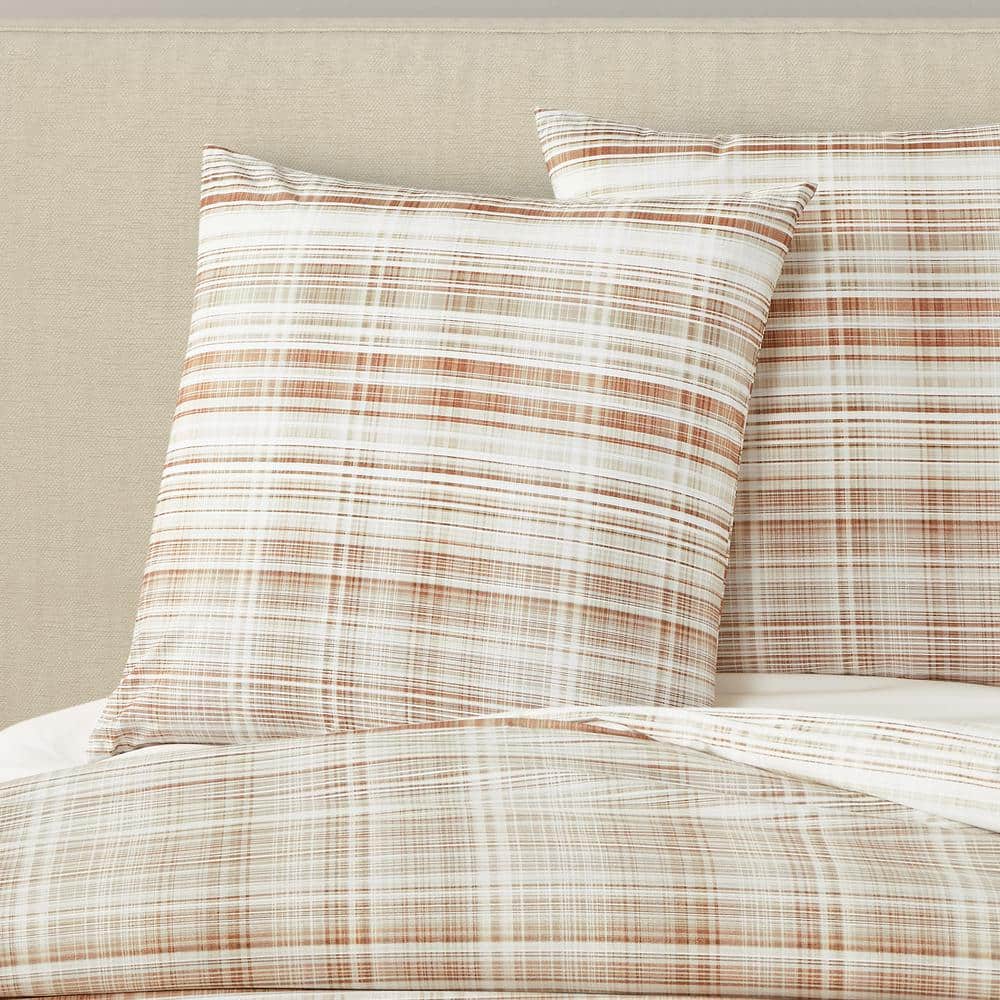 Pascal Cinnamon Plaid Cotton Euro Sham