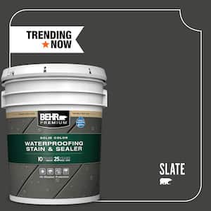 5 gal. #SC-102 Slate Solid Color Waterproofing Exterior Wood Stain and Sealer