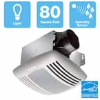 GreenBuilder Series 80 CFM Lighted Ceiling Bathroom Exhaust Fan, Humidity Sensor, Adjustable Speed Control, ENERGY STAR