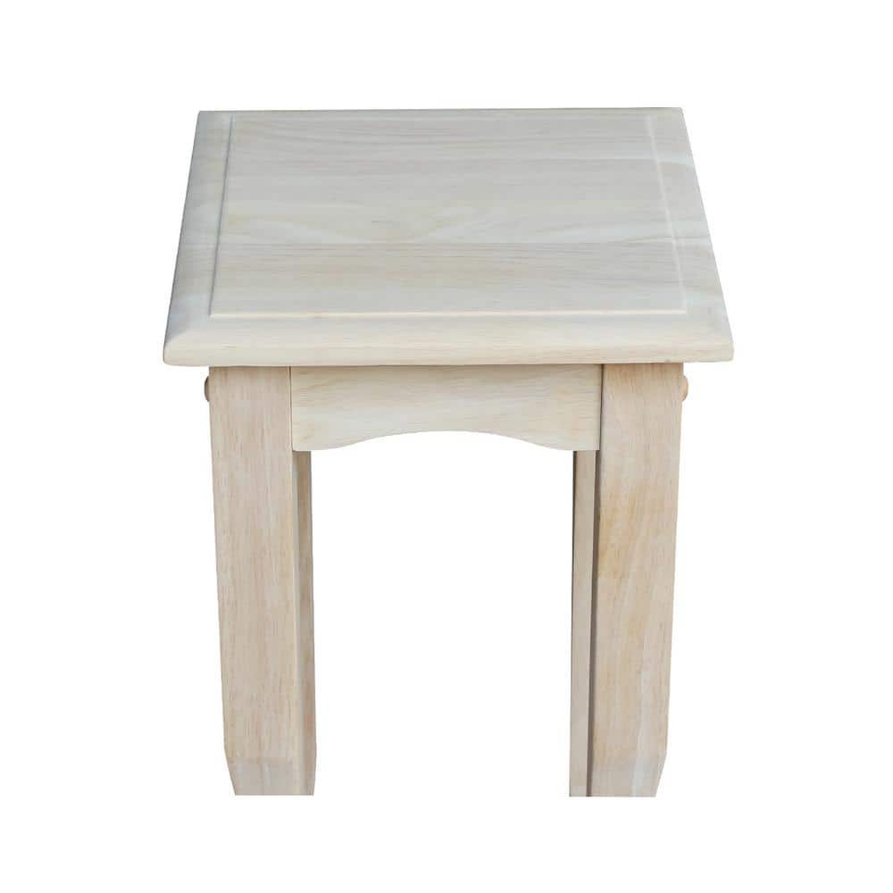 21" White Parawood Square Accent Table with Saber Legs