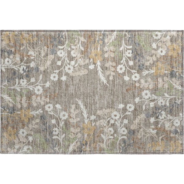 Mayfield Premium Machine Washable Abstract AMF2334 Taupe 3 ft. x 4 ft. Area Rug