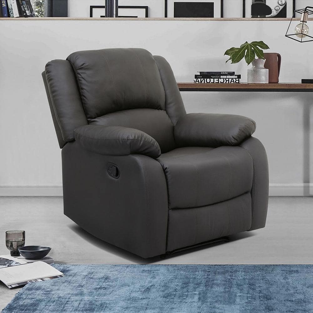Fairview Dark Brown Faux Leather Manual Recliner