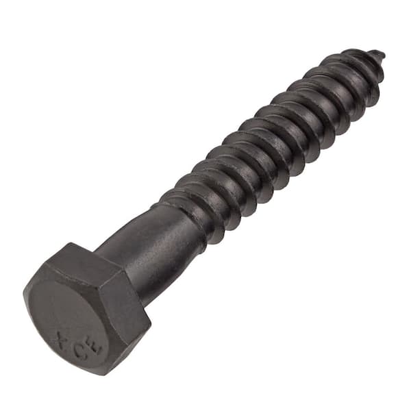 1/2 in. x 3 in. Black Exterior Hex Head Lag Screw (25-Pack)