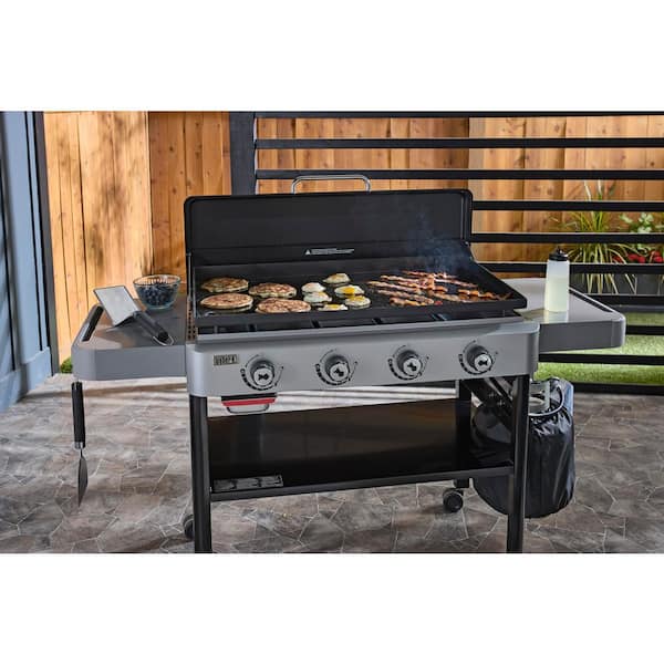 Griddle 4-Burner Propane Gas 36 in. Rust-Resistant Flat Top Grill in Black