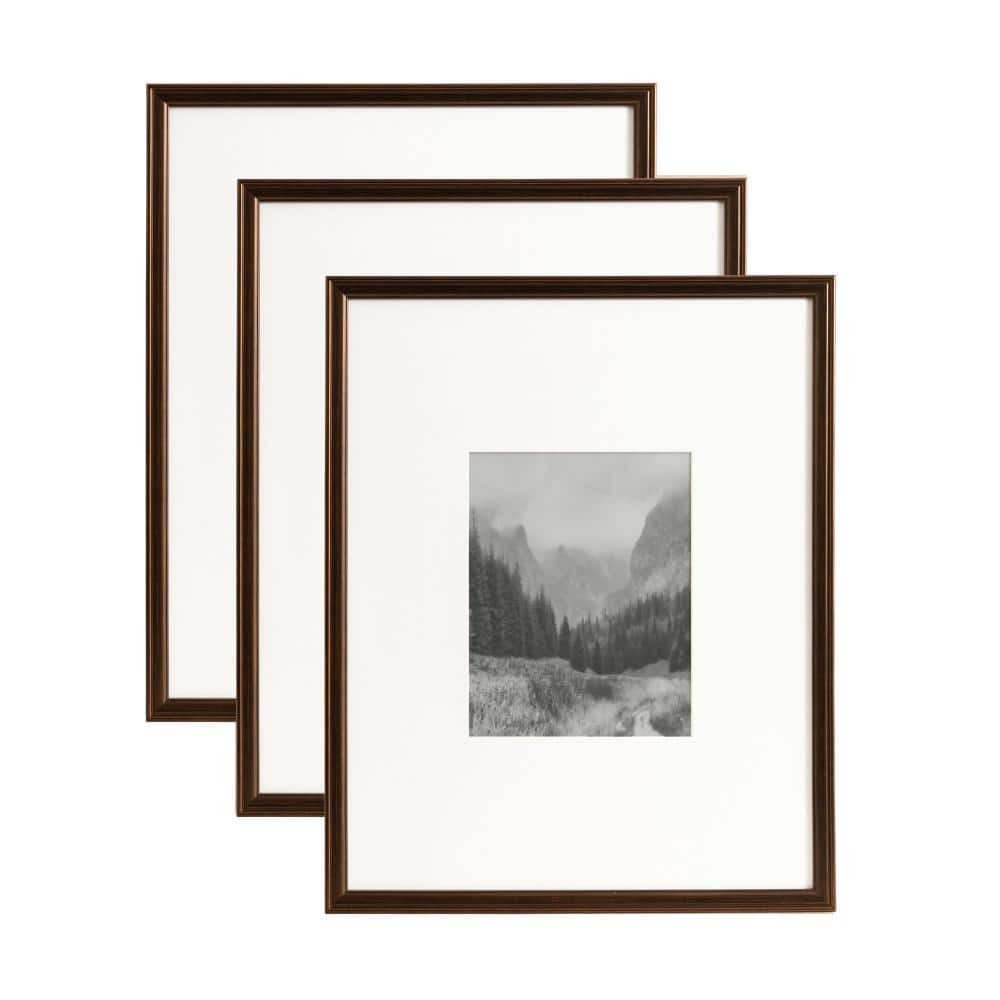 Adlynn Bronze Polystyrene 16"x20" Matted Picture Frames Set of 3