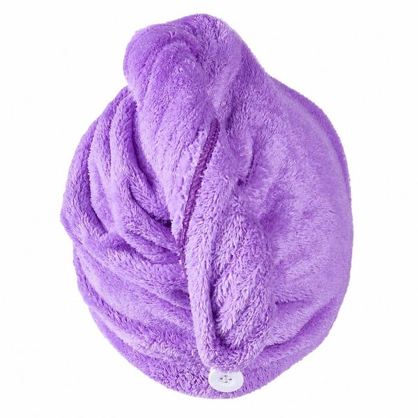 White Microfiber Hair Drying Towel Ultra Absorbent Twist Hair Turban Wrap Bath Accessory for Home Use