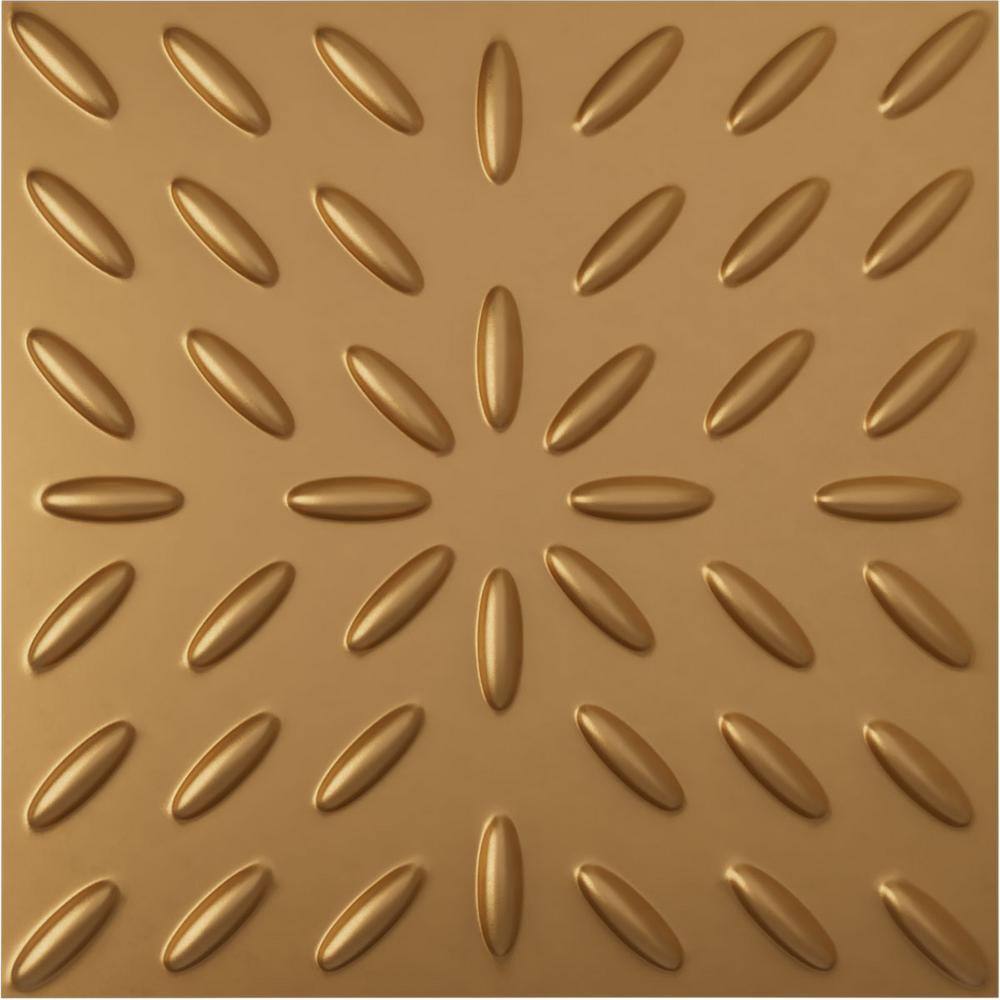 Ekena Millwork 19 5/8 in. x 19 5/8 in. Blaze EnduraWall Decorative 3D Wall Panel, Gold (Covers 2