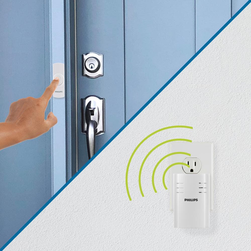 Philips White Wireless Digital Doorbell Kit with Volume Control