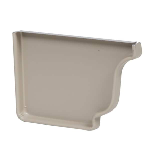 Amerimax Home Products 5 in. Pebblestone Clay Aluminum K Style Left End Cap Special Order