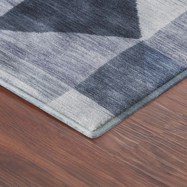 Mayfield Premium Machine Washable Abstract AMF2373 Denim 5 ft. x 7 ft. 6 in. Area Rug