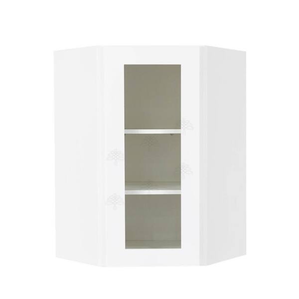 LIFEART CABINETRY Lancaster Gray Plywood Shaker Stock Assembled Wall Diagonal Corner Kitchen Cabinet 24 in. W x 36 in. H x 12 in. D