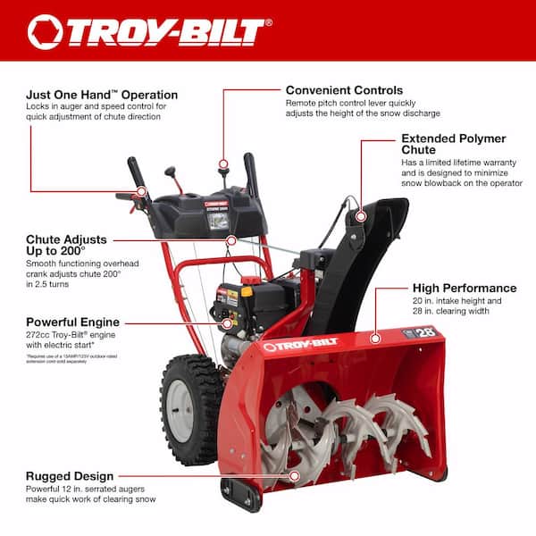 Storm 28 in. 272cc Two-Stage Electric Start Gas Snow Blower with Power Steering