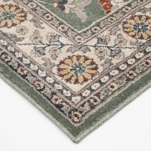 Capri Elina Spring/Alabaster 26 in. W x 12 in. L Your Choice Length Stair Runner Coverage Area 2.17 sq. ft.