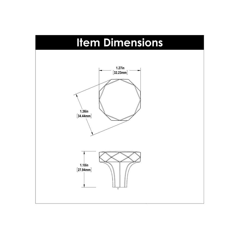 Champagne Bronze Modern Round Faceted Cabinet Knob