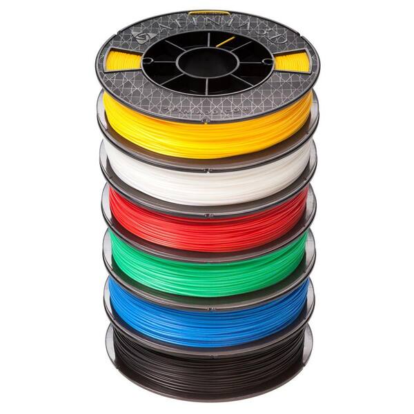 AFINIA ABS PLUS Premium 1.75 mm White, Black, Red, Blue, Yellow, Green Filament (6-Pack)