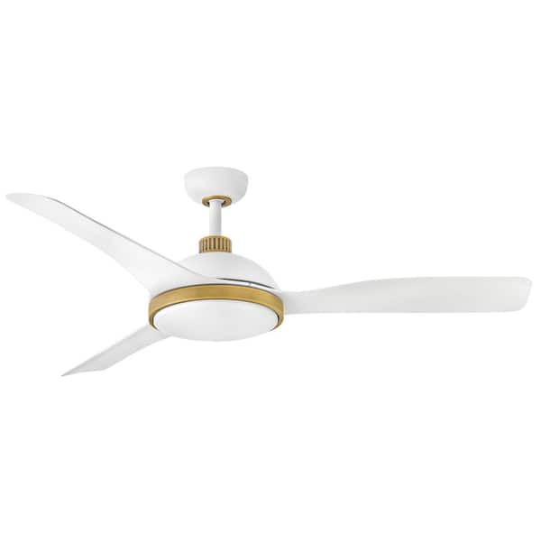 Alba 56.0 in. Indoor/Outdoor Integrated LED Matte White Ceiling Fan with Remote Control