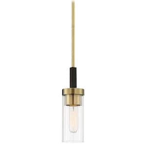 Ainsley Court 1-Light Aged Kinston Bronze with Brushed Brass Highlights Pendant