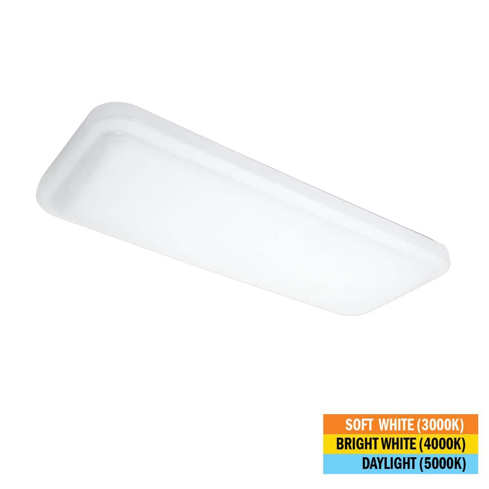 24 in. x 10 in. Classic White LED Flush Mount Closet Light 1600 Lumens 20-W
