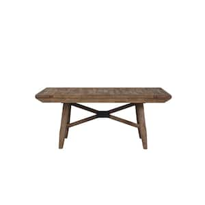 Riverdale Driftwood Brown Wood 30 in. x 72 in. Trestle Counter Height Table Seats 10 with 2 12 in. Leaves