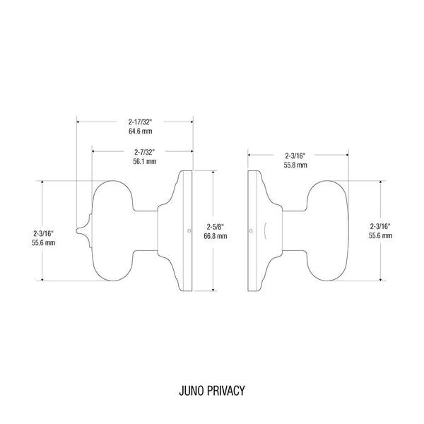 Kwikset Juno Satin Nickel Privacy Bed/Bath Door Knob (4-Pack) with Lock  730J 15 4PK - The Home Depot