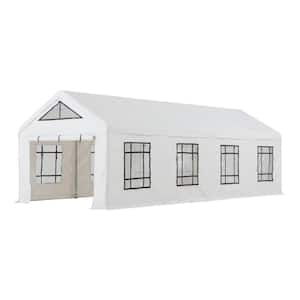 30 ft. x 12 ft. White Outdoor Canopy Party Tent with Removable PE Windows