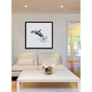 32 in. H x 32 in. W "Killer Whale" by Michelle Dujardin Framed Printed Wall Art