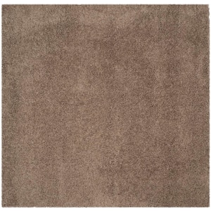 Laguna Shag Taupe 7 ft. x 7 ft. Square Solid Area Rug