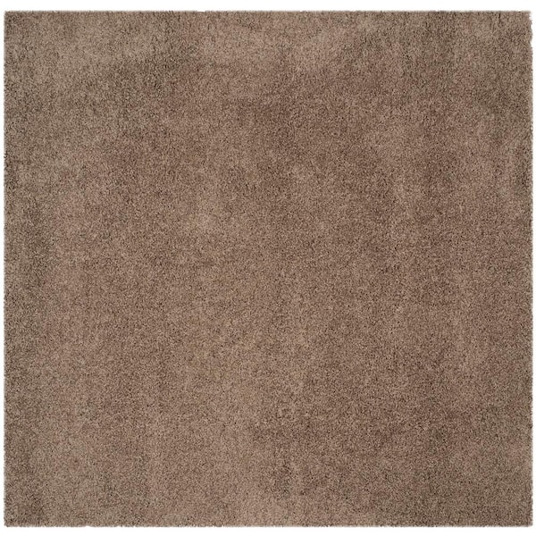 SAFAVIEH Laguna Shag Taupe 7 ft. x 7 ft. Square Solid Area Rug