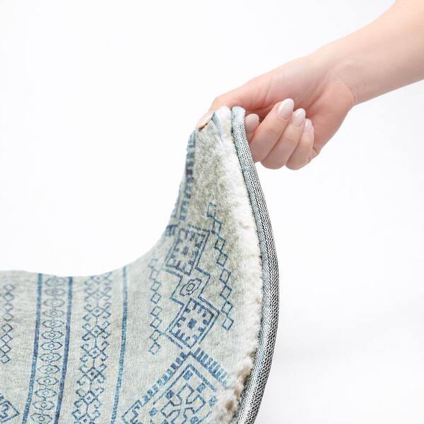 Dream Shag Premium Machine Washable Abstract ADS120 Blue 10 ft. x 14 ft. Area Rug