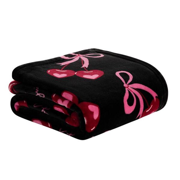 JUICY COUTURE Juicy Black/Red/Pink Sweet Cherry Bows 50 in. x 70