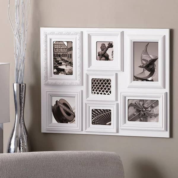 nexxt Fuse 7-Opening 1-3.5 x 3.5 in., 5 x 5 in. and 5 x 7 in. plus 2-4 x 3 in. and 4 x 6 in. White Collage Frame