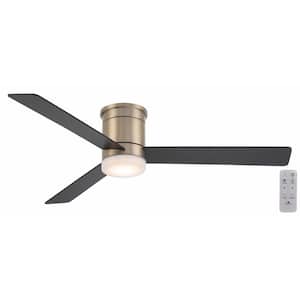 Conjure 52 in. Indoor Brushed Gold Ceiling Fan with Adjustable White Integrated LED with Remote Included