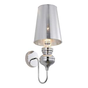 Arnold 5 in. 1-Light Chrome Sconce Smart Home Wall Sconce with Cone Shade