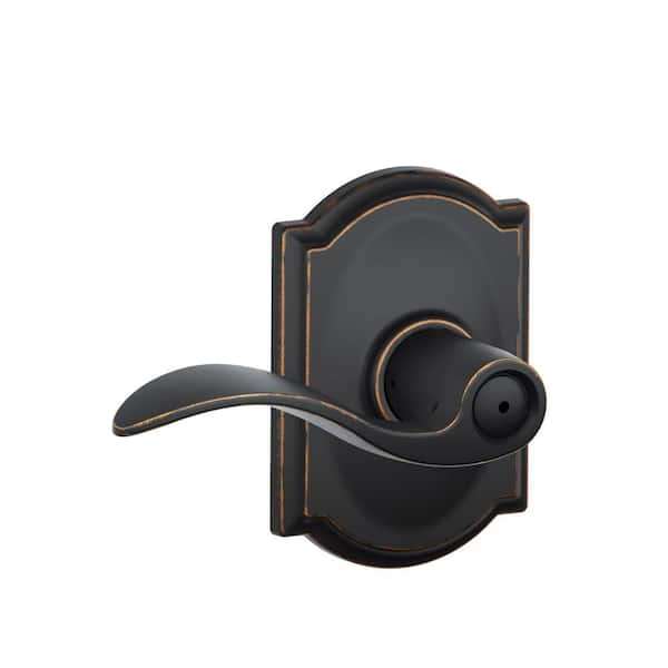 Schlage Accent Aged Bronze Privacy Bed/Bath Door Handle with