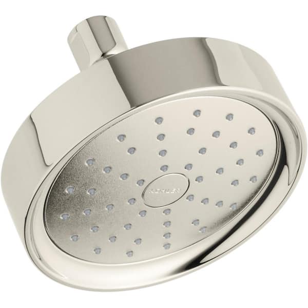 KOHLER Purist 1-Spray Patterns 5.5 in. Wall Mount Fixed Shower Head in Vibrant Polished Nickel