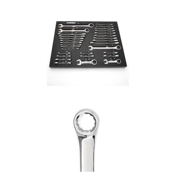 SAE and Metric Ratcheting Wrench Set (30-Piece) and Mechanics Tool Set (290-Piece) in EVA Trays Combo