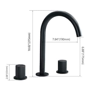 Alexa 360° Swivel High Arc 8 in. Widespread Double-Handle Bathroom Faucet in Matte Black for Vanity, Laundry (1-Pack)