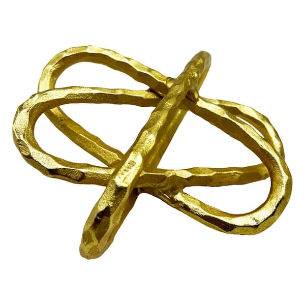 castellousa Silver Series Gold 3 in. x 8 in. Square Aluminum Metal Home Decor Object