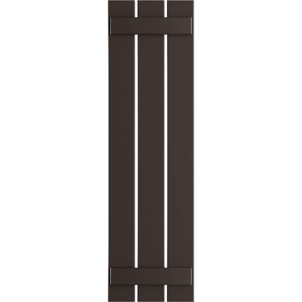 17-1/8 in. x 68 in. True Fit PVC 3-Board Spaced Board and Batten Shutters Pair in Raisin Brown price history on PriceWatchPro