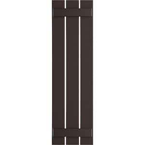 17-1/8 in. x 80 in. True Fit PVC Three Board Spaced Board and Batten Shutters, Raisin Brown (Per Pair)