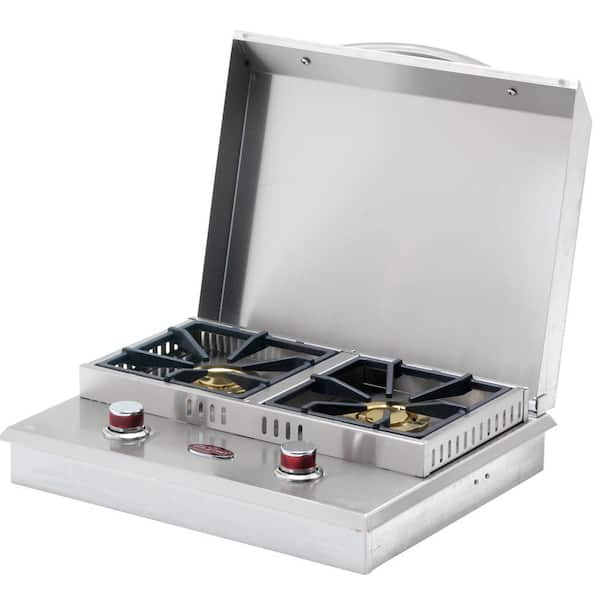 Cal Flame Stainless Steel Built-In Dual Fuel Gas Double Side Burner