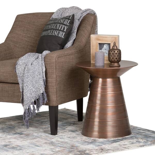 Simpli Home Sheridan Metal Accent Table Aged Copper