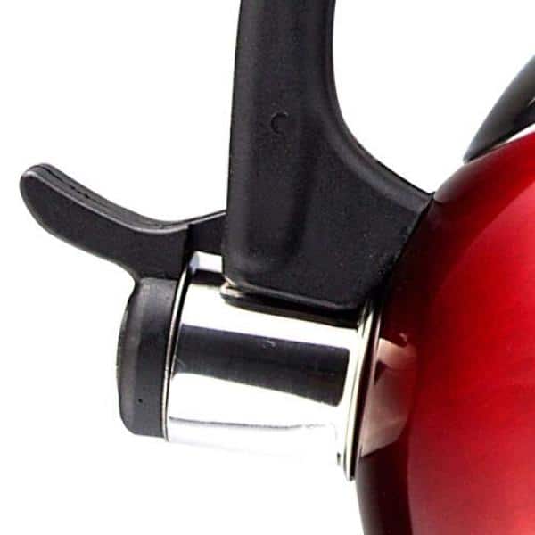 Sabal 2.1 Qt Red Stainless Steel Whistling Tea Kettle